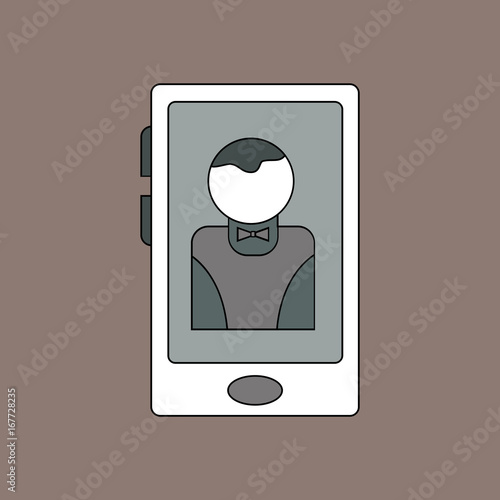 flat vector icon design collection dealer silhouette on screen