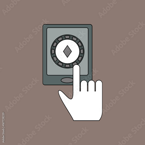 flat vector icon design collection hand and chip smartphone