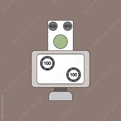 flat vector icon design collection money equal chips online