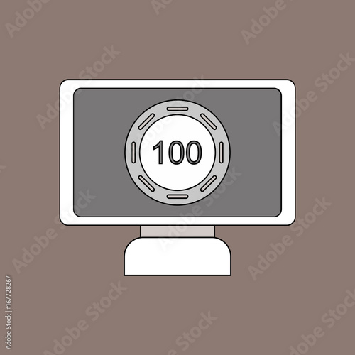 flat vector icon design collection casino chip on screen