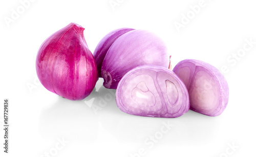 Fresh shallot. Isolated on white background.