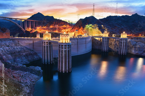 View of the Hoover Dam in Boulder, Nevada, USA