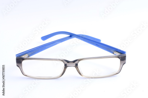 Blue glasses Isolated on white background.