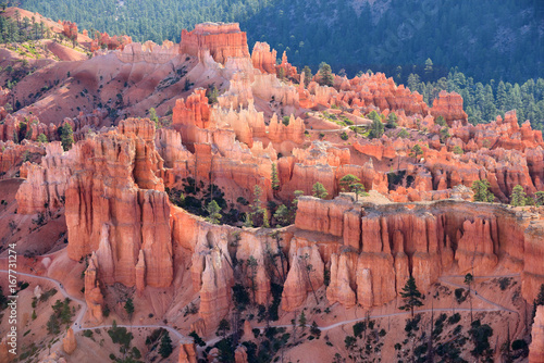 A trail among the hoodoos in Bryce Canyon National Park, Utah, USA