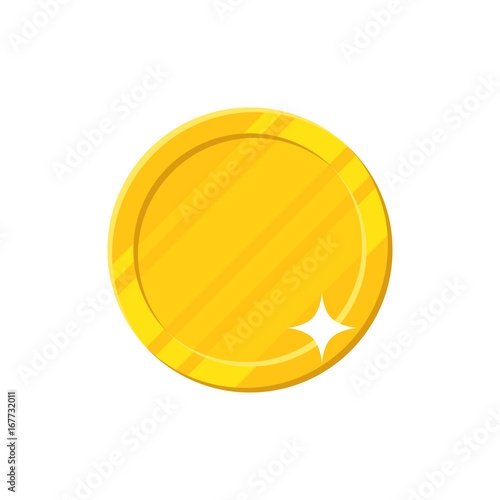 Clean coin bright shining. Blank template for finance, accounting, management and economics poster. Cartoon vector illustration on white background photo