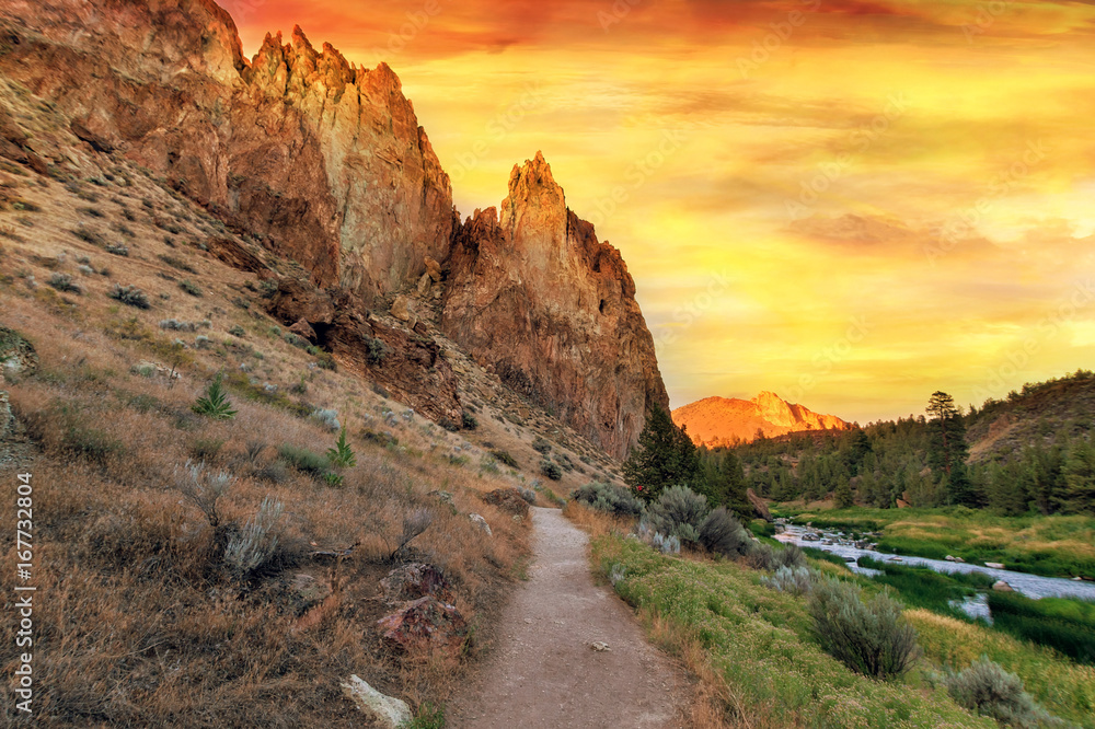 Hiking Trail at Smith Rock State Park in central oregon