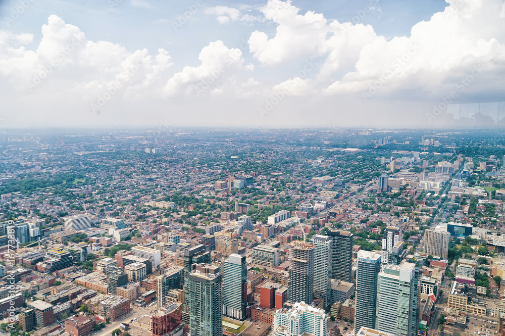 Aerial view of Toronto downtown. Ontario, Canada
