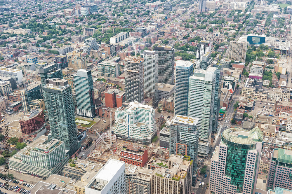 Aerial view of Toronto downtown. Ontario, Canada