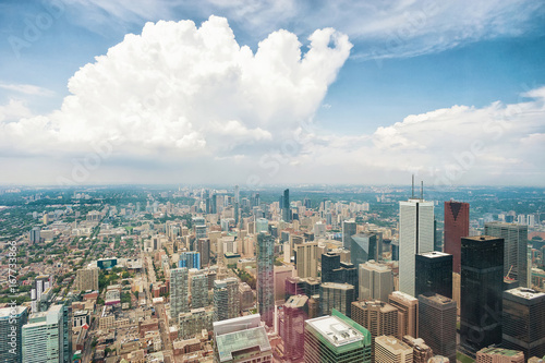 Photography Aerial view of Toronto downtown. Ontario, Canada