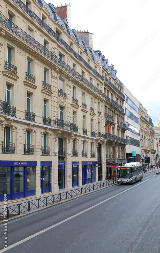 Typical street in Paris, France