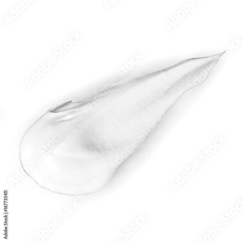 Cosmetic smear lotion cream isolated on white background with clipping path