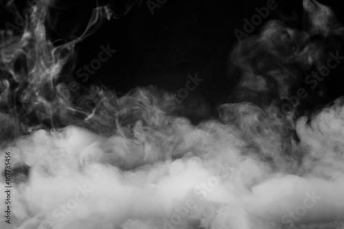 Smoke fragments on a black background