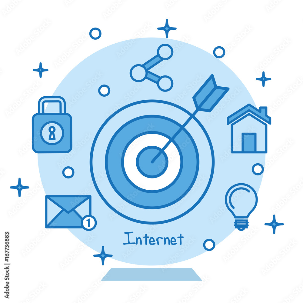 target icon concentric aiming marketing business internet concept vector illustration