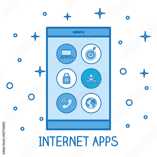smartphone internet apps connected technology vector illustration