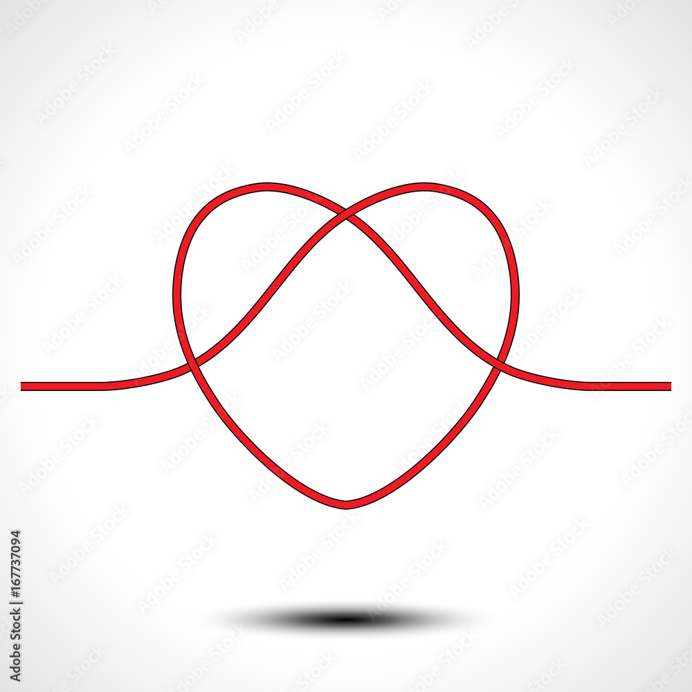Knot heart shape vector icon logo design. Vector illustration Knot heart shape vector icon logo design. Vector illustration