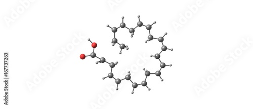 Fototapeta Naklejka Na Ścianę i Meble -  Docosahexaenoic acid molecular structure isolated on white