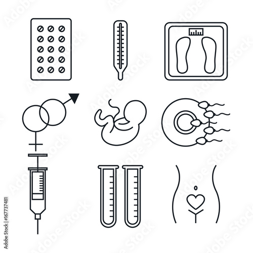 pregnancy maternity medical equipment elements health care vector illustration