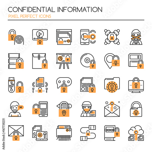 Confidantial Information , Thin Line and Pixel Perfect Icons.