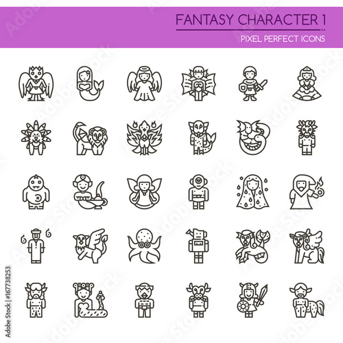 Fantasy Character 1 , Thin Line and Pixel Perfect Icons.