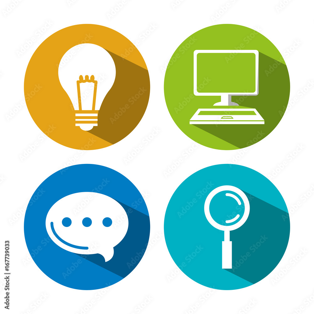 collection internet icons on round web buttons vector illustration collection internet icons on round web buttons vector illustration