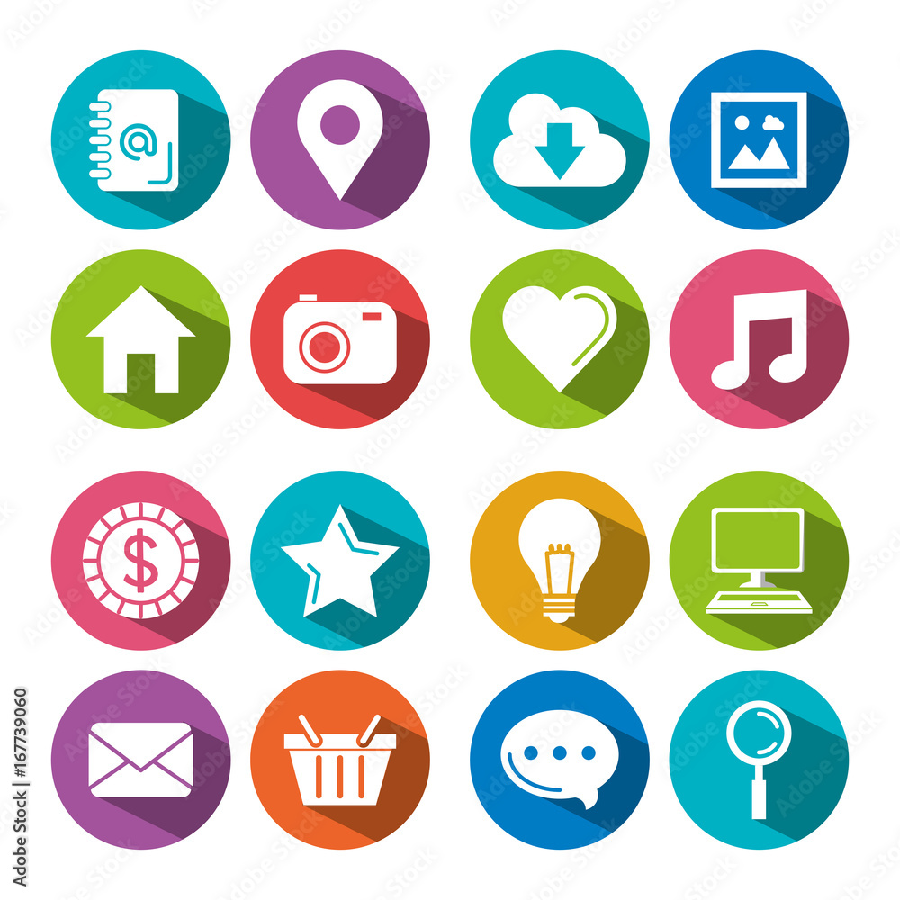 set of social media sign and symbol elements on white background vector illustration set of social media sign and symbol elements on white background vector illustration