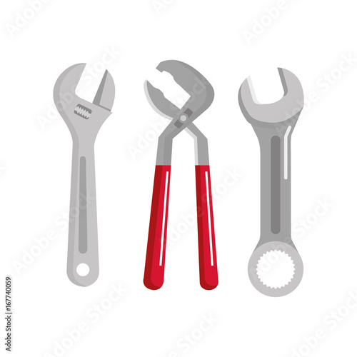 tools repair support equipment work objects vector illustration
