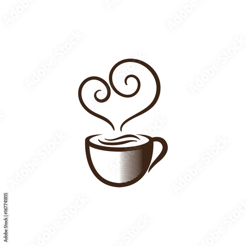 coffee love logo vector
