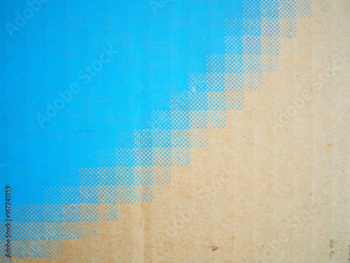 Art pattern printed on brown cardboard box