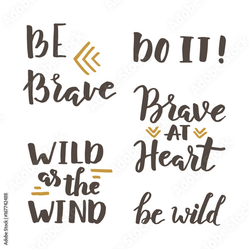 Brave and wild lettering