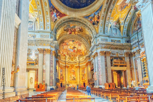  Inside the Church of St. Ignatius of Loyola at Campus Martius (Italian: Chiesa di Sant'Ignazio di Loyola in Campo Marzio. Italy. photo