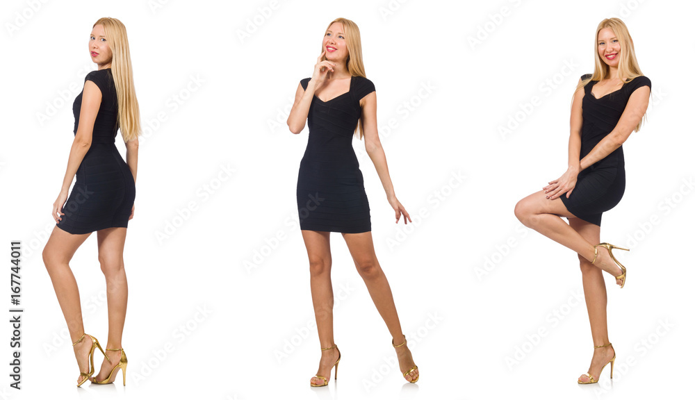 Collage of woman in fashion look isolated on white Collage of woman in fashion look isolated on white