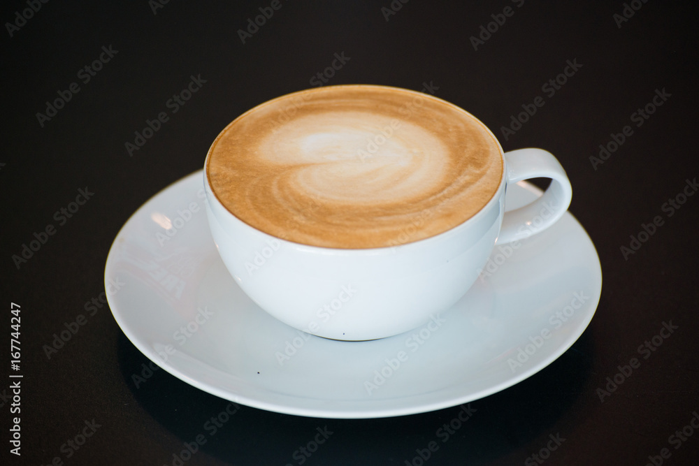 Fototapeta Coffee latte art espresso in cafe