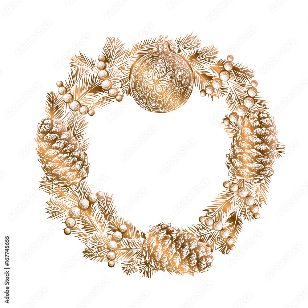 Obraz premium wreath of fir branches