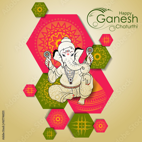 Lord Ganpati on Ganesh Chaturthi background