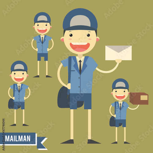mailman character illustration - vector pack