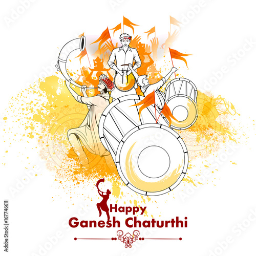 Lord Ganpati on Ganesh Chaturthi background