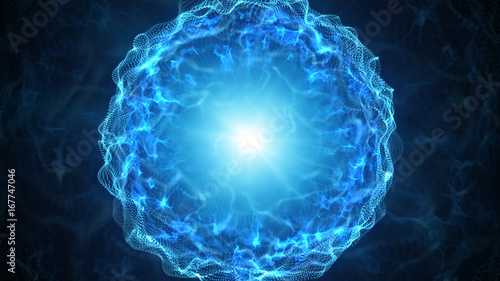 Blue plasma sphere with ene...