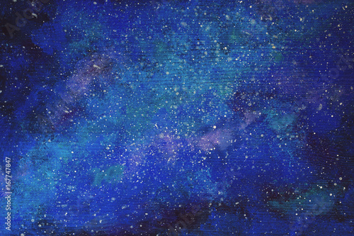 Galaxy painted ove the wooden background © netrun78