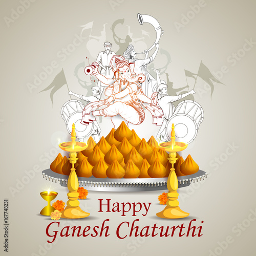 Lord Ganpati on Ganesh Chaturthi background