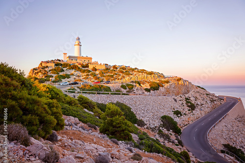 Lighthouse at Cape Formentor in the Coast of North Mallorca, Spain ( Balearic Islands ). photo