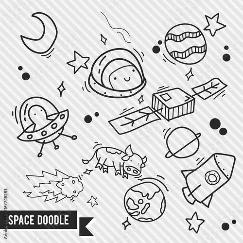 Space doodle logo / icon bundle