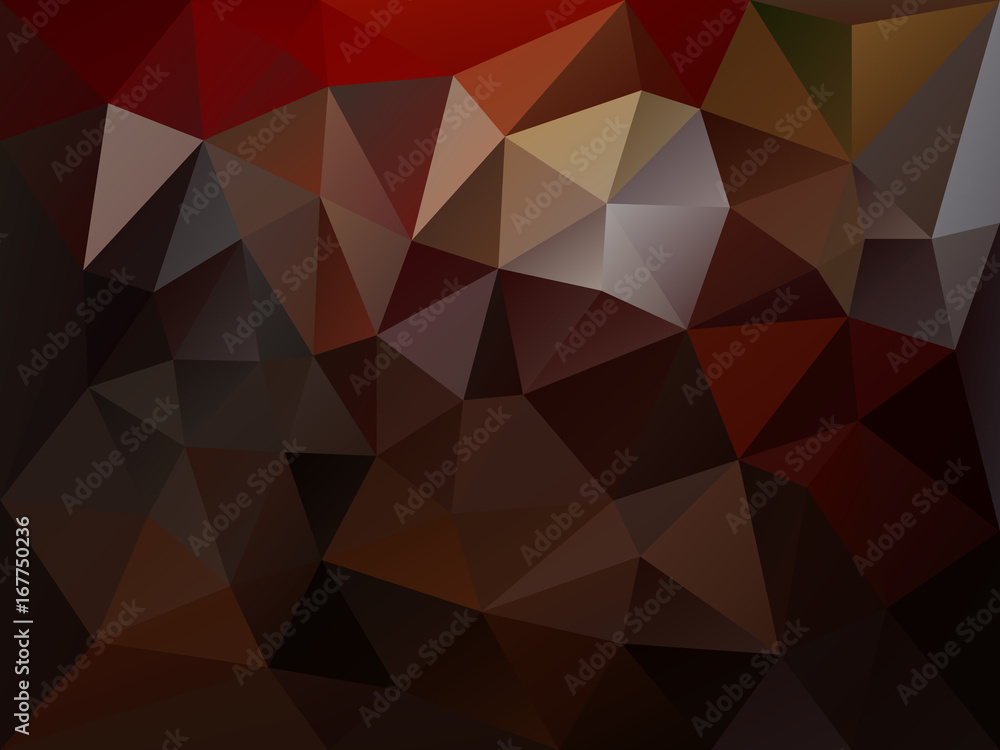 vector abstract irregular polygon background with a triangle pattern in dark brown color