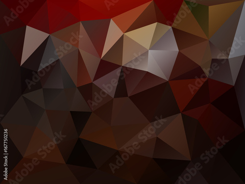 vector abstract irregular polygon background with a triangle pattern in dark brown color