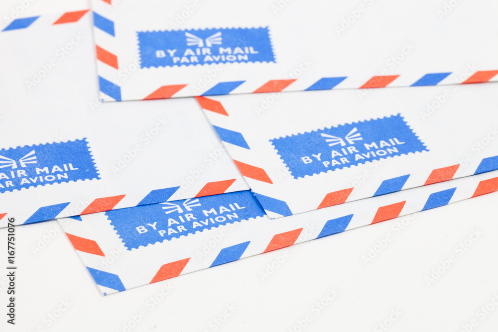Retro airmail paper envelope
