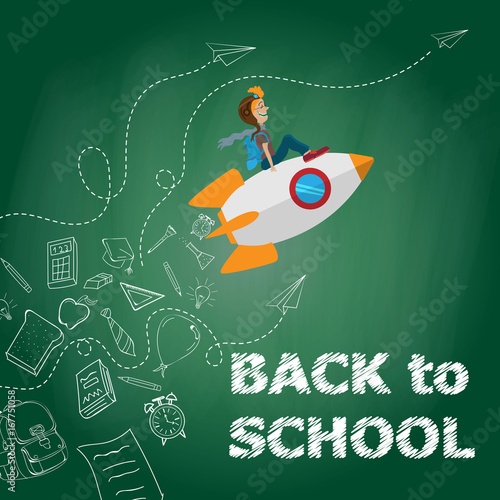 back to school space chalkboard