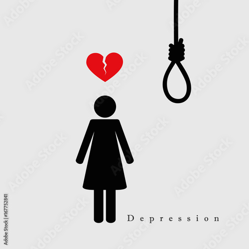 depression und liebeskummer piktogramm