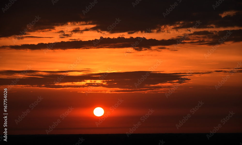 Sunrise and clouds in summer