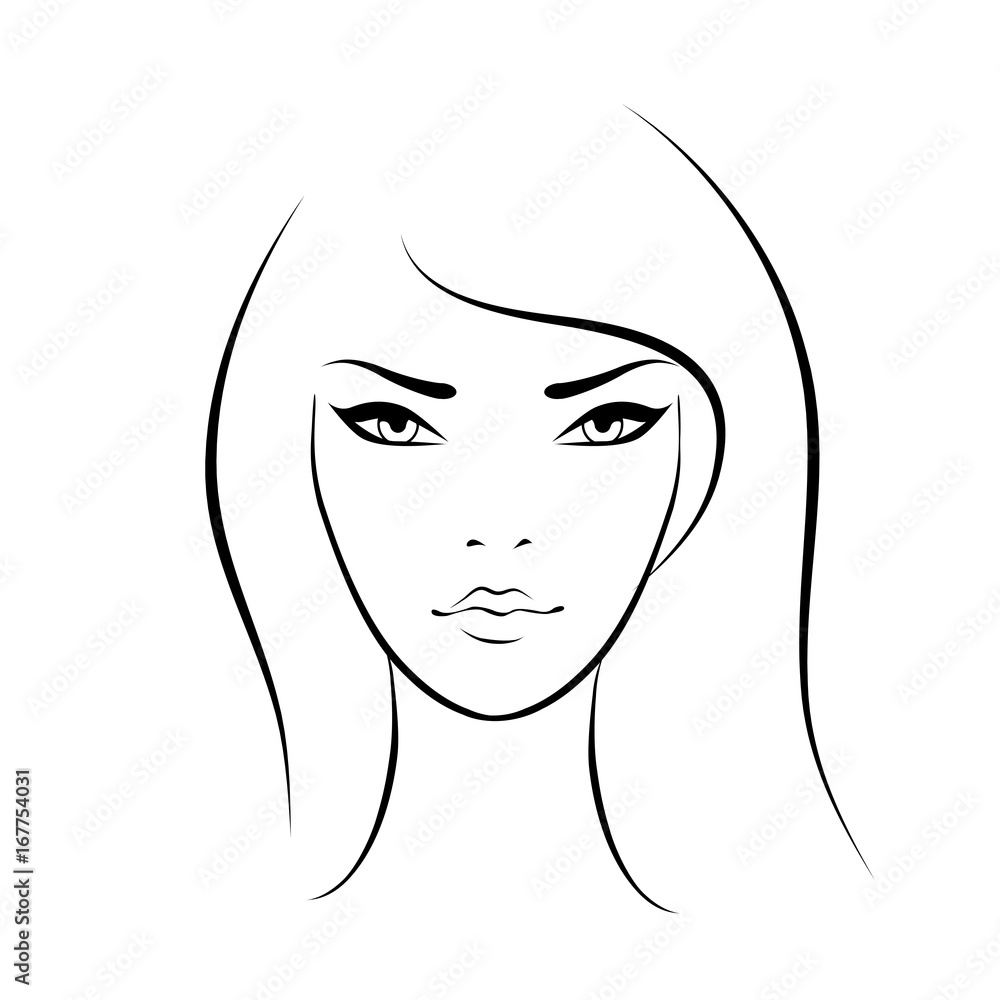 Beautiful woman face icon Beautiful woman face icon