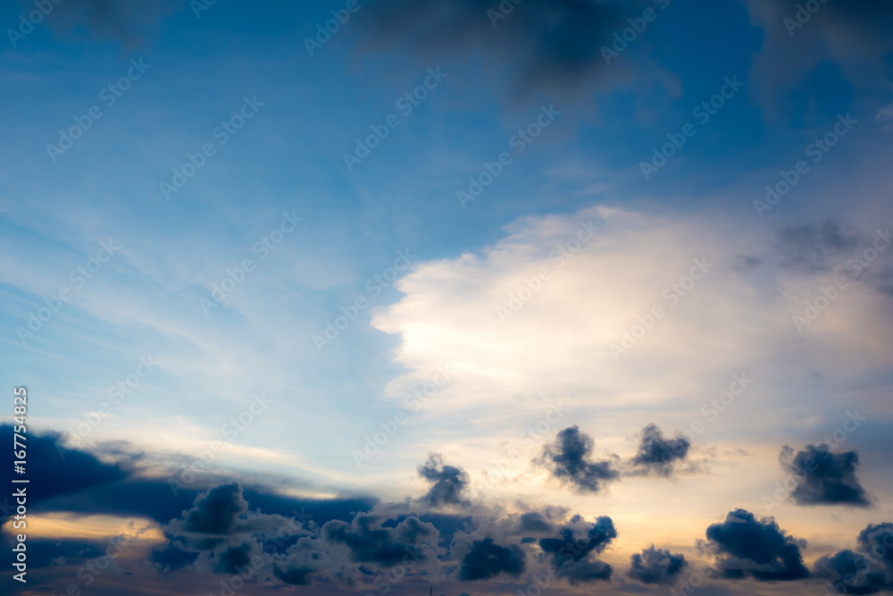 Dark blue sky and dark clouds in twilight time. Dark blue sky and dark clouds in twilight time.
