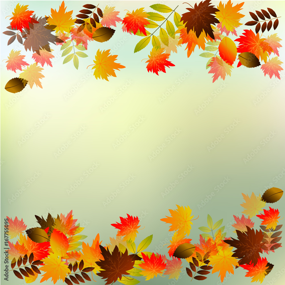 Vector background with red, orange, brown and yellow autumn leaves. Vector background with red, orange, brown and yellow autumn leaves.
